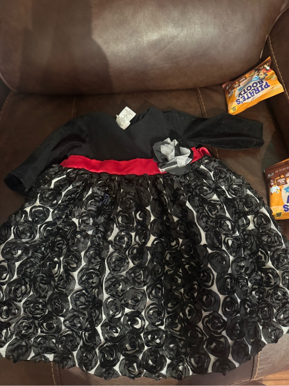 Black Rosenau Party Dress with Red Accents - Kids Costume